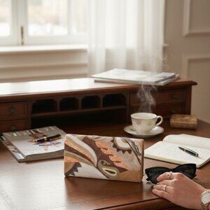 Women'Handbags FRANCHI MULTI COLOR CLUTCH/ GOLD TONE CHAIN SHOULDER STRAP